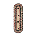 Homespice Decor 596758  8" x 28" Stair Tread Oval Primitive Star Gloucester Jute Braided Accessories