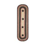 Homespice Decor 596758R  8" x 28" Small Table Runner Oval Primitive Star Gloucester Jute Braided Accessories