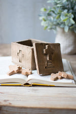 Kalalou H3290 Give Many Blessings Clay Cross Box W Twelve Crosses