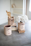 Kalalou H3520 Set of Three Clay Face Planters with Wire Glasses
