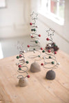 Kalalou H3649 Set of Three Wire Christmas Tree Topiaries on Rock Bases