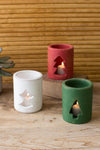 Kalalou H3657 Set of Three Clay Tree Votive Luminaries