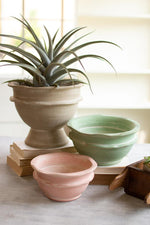 Kalalou H3836 Set of Three Clay Bowl Planters