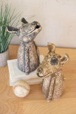 Kalalou H3864 Set of Two Clay Singing Dogs