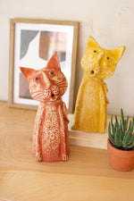 Kalalou H3865 Set of Two Clay Singing Cats