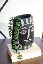 Kalalou H3902 Lenca Face Vase - Celadon