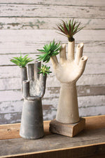 Kalalou H3917 Set of Two Clay Hand Vases