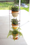 Kalalou H3944 Hanging Triple Clay and Wire Planter