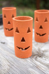 Tall Terracotta Jack-O-Lanterns – 8 Inch Tall Handmade Halloween Décor, Set of 6