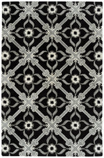 Peranakan Tile Collection HPT01-02 Black Area Rug