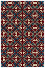 Kaleen Rugs Peranakan Tile Collection HPT02-25 Red Area Rug