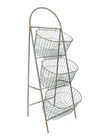 Benzara Unique Gray Color Basket with Three Tier Design