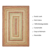 Homespice Decor 516077 8' x 10' Rectangular Harvest Jute Braided Rug
