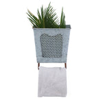 Benzara Industrial Style Galvanized Iron Wall Box with Towel Bar, Gray