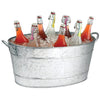 Benzara Spacious Galvanized Beverage Tub with Handles, Gray