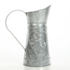 Benzara Galvanized Metal Pitcher with Embossed Design, Gray