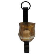 Benzara Scroll Design Metal Frame Vertical Wall Mounted Candle Holder Sconce,Set of 2, Bronze