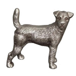 Benzara Aluminum Table Accent Dog Statuette Decor Sculpture with Textured Details, Silver