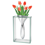 Badash AS14 The Elvis 13" Vase is A Unique Blend of Non Tarnish Aluminum Glass