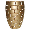 Badash CD750 Gold Wall Design Mouth Blown European 12" Crystal Vase