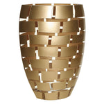Badash CD750 Gold Wall Design Mouth Blown European 12" Crystal Vase