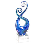 Badash GW529 Monet Murano Style Art Glass Swirl Centerpiece on Crystal Base 10"
