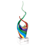 Badash GW566 Rainbow Murano Style Art Glass Centerpiece on Crystal Base 11"