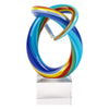 Badash GW633 Murano Style Rainbow Art Glass Centerpiece on Crystal Base 6" Tall