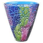 Badash GW652 Cool Firestorm Murano Style Art Glass Oval Vase 7"H