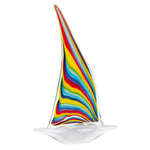 Badash GW660 Murano Style Art Glass 13" Rainbow Sailboat