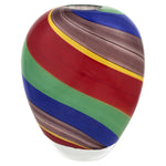 Badash GW665 Murano Style Art Glass 8.5" Rainbow Band Heavy Vase