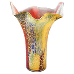 Badash J211 Firestorm 17" Murano Style Napkin Shape Mouth Blown Vase