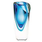Badash J455 Azure Mouth Blown Murano Style Vase 7.5 in