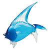 Badash J568 Light Blue Murano Style Art Glass Tropical Fish  H 15.5 x L 18"