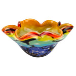 Badash J587 Allura Murano Style Art Glass Wavy 8.5 " Centerpiece or Candy Bowl