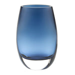 Badash K948 Crescendo Blue European Mouth Blown Oval Thick Walled 7.5" Vase