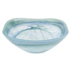 Badash P221 Pair of Aqua Blue Alabaster Glass 6" Squarish Salad or Candy Bowls
