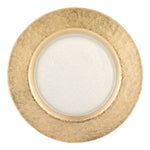 Badash P244G Authentic Gold Leaf Round 13 " Glass Charger Plate