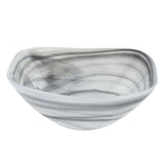 Badash P271 Pair of Gray Alabaster Glass 6" Squarish Salad or Candy Bowls
