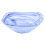 Badash P282 Blue Alabaster Glass 10" Squarish Salad or Serving Bowl