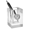 Badash SU319 Crystal Pen or Pencil Holder with Clock 3.5"