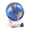 Badash SU360 Cobalt Blue & Silver Globe On Crystal Base H4.5"