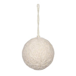 Vickerman JE220361 4" Ivory Wool String Wrapped Ball Ornament 4 Per Bag