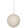 Vickerman JE220561 5" Ivory Wool String Wrapped Ball Ornament 2 Per Bag