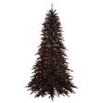 Vickerman 5.5' Black Fir Artificial Christmas Tree Orange Dura-lit LED