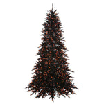 Vickerman 4.5' Black Fir Artificial Christmas Tree Orange Dura-lit LED