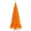 Vickerman 9' Orange Fir Slim Artificial Christmas Tree Orange Dura-lit LED