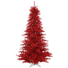 Vickerman 4.5' Tinsel Red Fir Artificial Christmas Tree Unlit