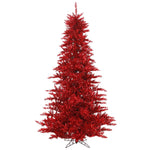 Vickerman 4.5' Tinsel Red Fir Artificial Christmas Tree Unlit