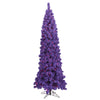 5.5' Flocked Purple Pencil Fir Artificial Christmas Tree Purple Dura-lit LED